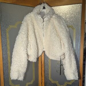 Women's Cream Fleece Jacket